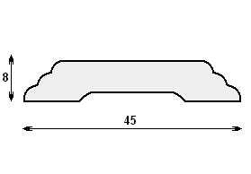Ajtószegő-léc, Profilos 45mm